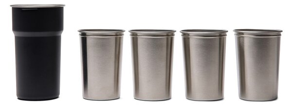 Nerezový hrnek Parks, 4ks, Vinga, černý