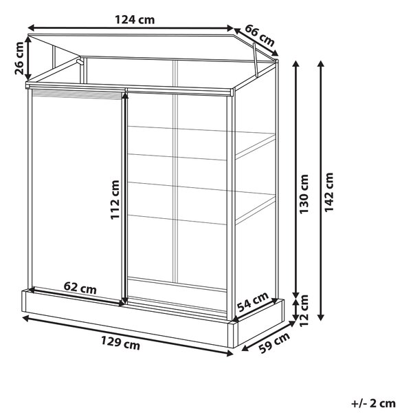 Balkonový skleník LECCE Stříbrná 59 cm