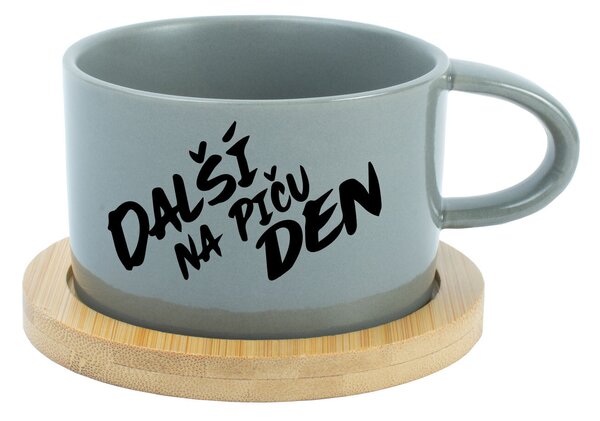 DALŠÍ NA PIČU DEN - šedý hrníček makronka 200 ml
