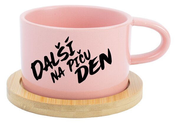 DALŠÍ NA PIČU DEN - růžový hrníček makronka 200 ml