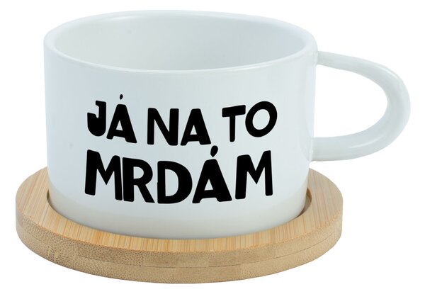 JÁ NA TO MRDÁM - bílý hrníček makronka 200 ml