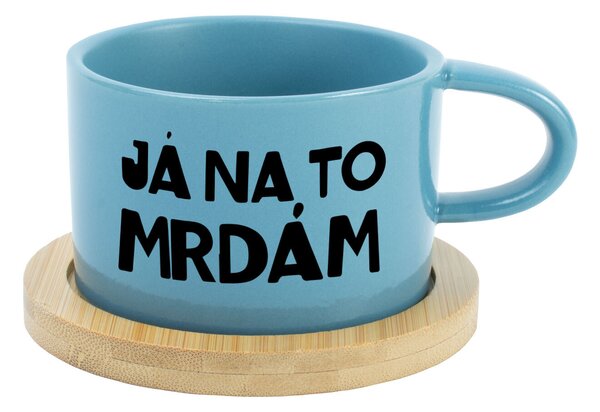 JÁ NA TO MRDÁM - modrý hrníček makronka 200 ml