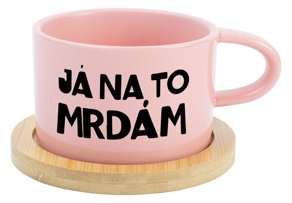 JÁ NA TO MRDÁM - růžový hrníček makronka 200 ml