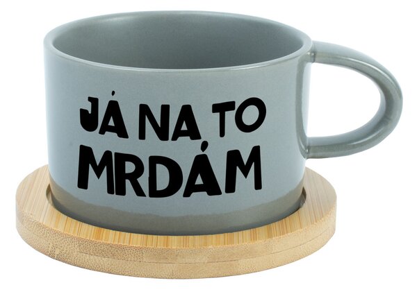 JÁ NA TO MRDÁM - šedý hrníček makronka 200 ml