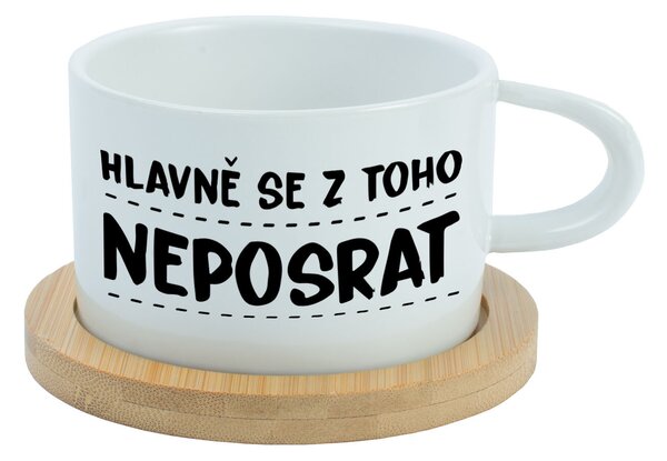 HLAVNĚ SE Z TOHO NEPOSRAT - bílý hrníček makronka 200 ml