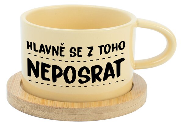 HLAVNĚ SE Z TOHO NEPOSRAT - žlutý hrníček makronka 200 ml