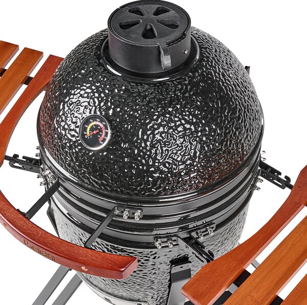 Gril na dřevěné uhlí KAMADO Keramika Černá