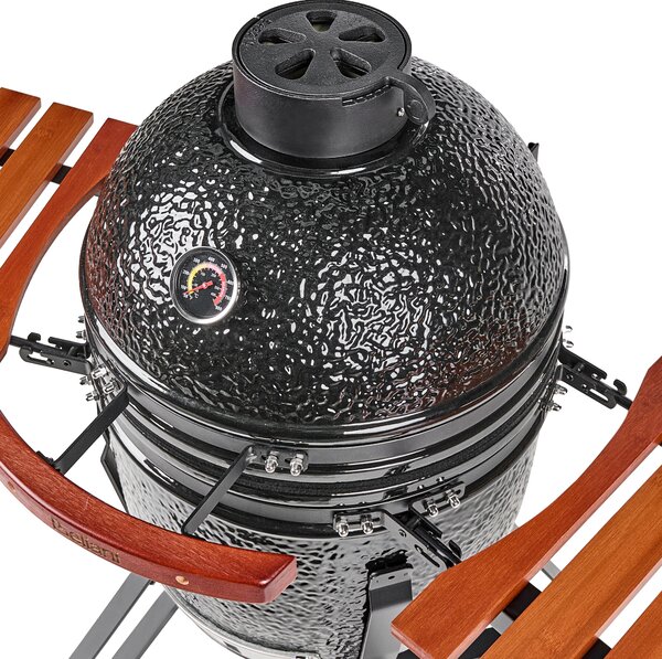 Gril na dřevěné uhlí KAMADO Keramika Černá