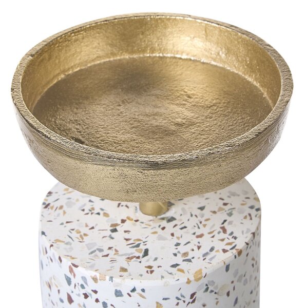Sada 2 svícnů KAENGAN Kámen 13/24 cm Zlatá