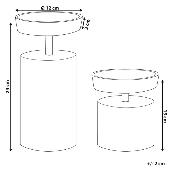 Sada 2 svícnů KAENGAN Kámen 13/24 cm Zlatá