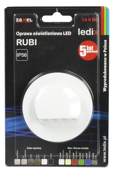 Zamel Orientační LED svítidlo Rubi na omítku, IP56, 14V Barva: Bílá, Teplota světla: Studená bílá