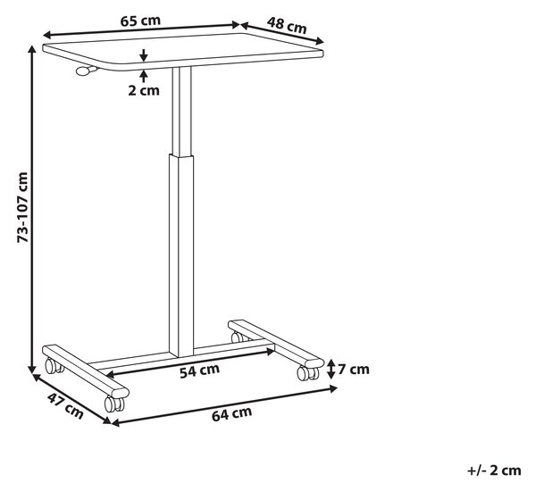 Manuálně nastavitelný stojan na notebook ACADEMIA Světle hnědá/Bílá 65 cm 48 cm