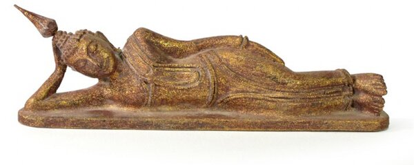 Narozeninový Buddha, úterý, teak, hnědá patina, 26cm