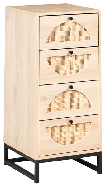 Komoda se 4 zásuvkami BOTWOOD Světle hnědá