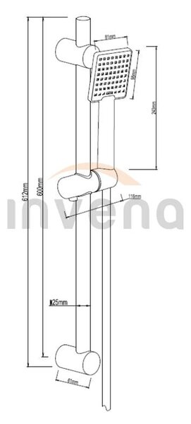 Invena Patras, sprchový sloup s 1-funkční ruční sprchovou hlavicí, INV-AU-31-Z04-G