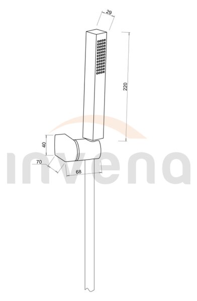 Invena Glamour, bodová ruční sprchová sada s 1-funkční sprchovou hlavicí, zlatá lesklá, INV-AU-05-M09-S