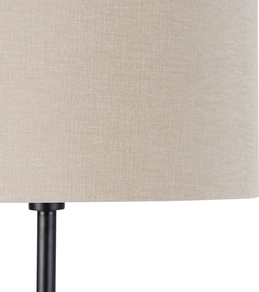 Stojací lampa černá s stínítkem světle hnědým 50 cm - Simplo