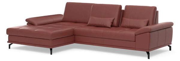 ROHOVÁ SEDAČKA, kůže, červenohnědá Sit & More - Sedací soupravy, Online Only