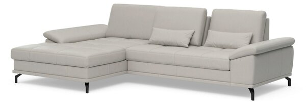 ROHOVÁ SEDAČKA, kůže, světle šedá Sit & More - Sedací soupravy, Online Only