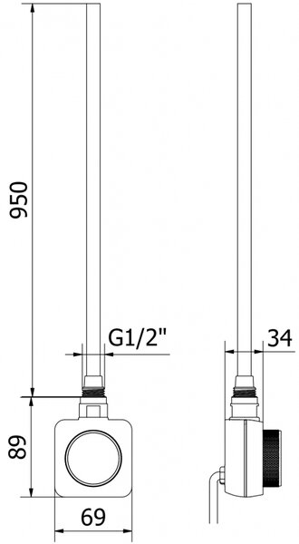 Mexen Ares, elektrické topné těleso 1800 x 600 mm, 1200 W, černá, W102-1800-600-6120-70