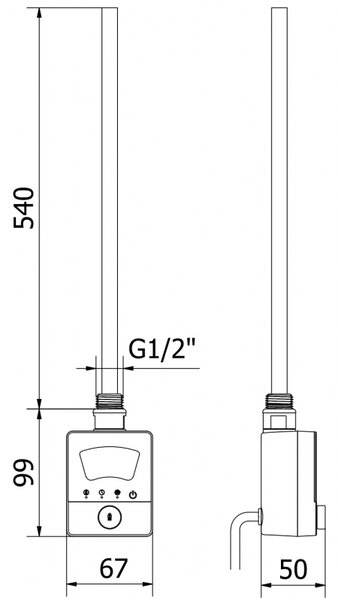 Mexen FA-BG8 elektrické topné těleso 600 W, černé - W957-0600-70