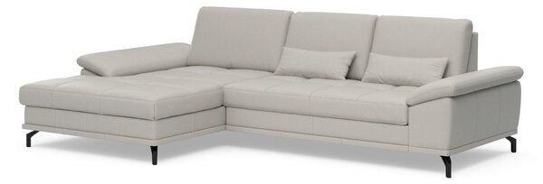ROHOVÁ SEDAČKA, kůže, světle šedá Sit & More - Sedací soupravy, Online Only
