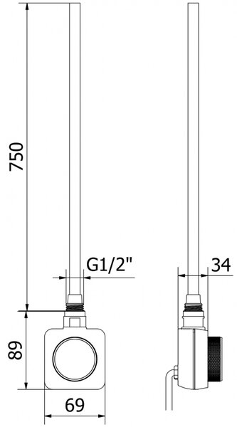 Mexen Mars, elektrické topné těleso 1800x600 mm, 900W, bílá, W110-1800-600-6900-20