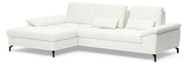 ROHOVÁ SEDAČKA, kůže, bílá Sit & More - Sedací soupravy, Online Only