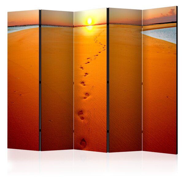 Artgeist Paraván - Footprints in the sand II [Room Dividers] Size: 225x172