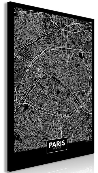 Obraz - Tmavá mapa Paříže 40x60