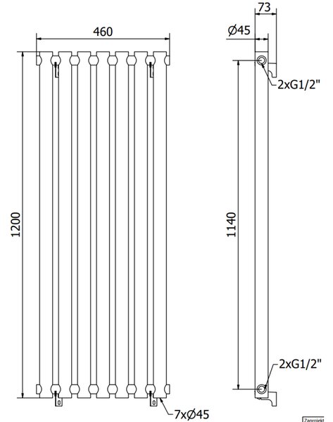 Mexen Texas, topné těleso 1200 x 460 mm, 502 W, černá, W203-1200-460-00-70