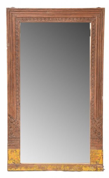 Zrcadlo v rámu ze starého portálu, 130x8x217cm