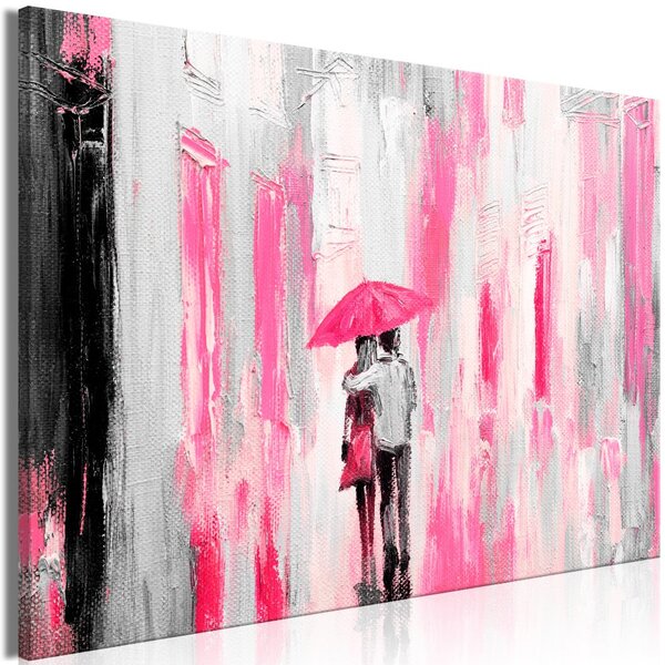 Obraz - Zamilovaný deštník - růžový 120x80