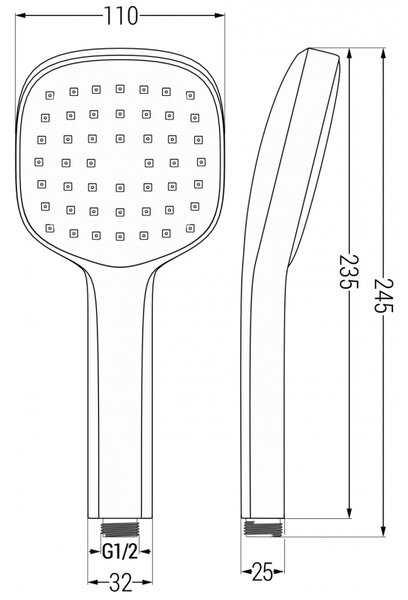 Mexen Uno, podomítkový sprchový set DR33, chromová, 71435DR33-00