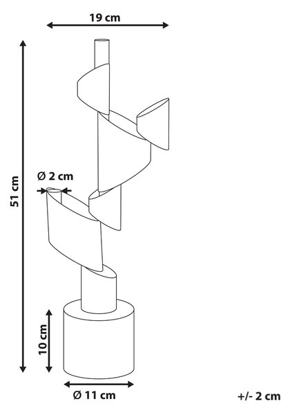 Svícen AMILLY Kov 51 cm Černá