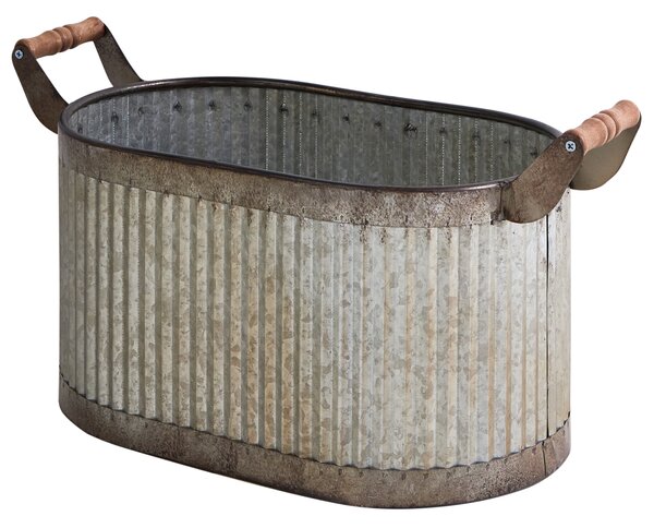 Sada 2 květináčů TULIPE Kov 31/41 cm Šedá