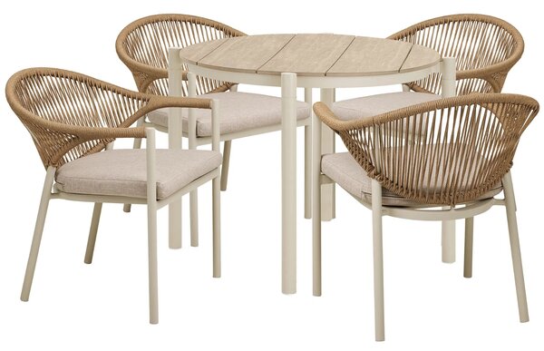 -25 % Dny MOMENTI– Nordic Living Béžový zahradní set stolu a čtyř židlí Ela