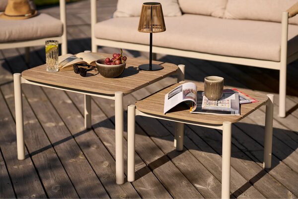 Nordic Living Béžový zahradní set pohovky, stolků a křesel Ela