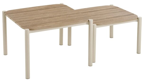 Nordic Living Béžový zahradní set pohovky, stolků a křesel Ela