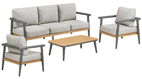 Nordic Living Šedý zahradní set pohovky, stolku a křesel Comi