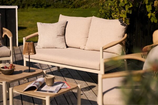 Nordic Living Béžový zahradní set pohovky, stolků a křesel Ela