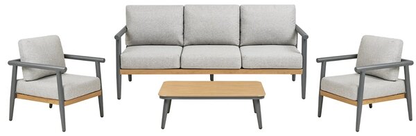Nordic Living Šedý zahradní set pohovky, stolku a křesel Comi
