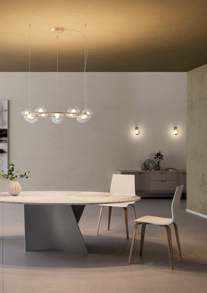 Redo 01-3239 Sinclair, zlaté nástěnné svítidlo, LED 6,5W 3000K, průměr 14cm