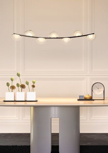 Redo 01-3246 Sinclair, černé závěsné svítidlo, LED 42,7W 3000K, stmívatelné, délka 112,5cm