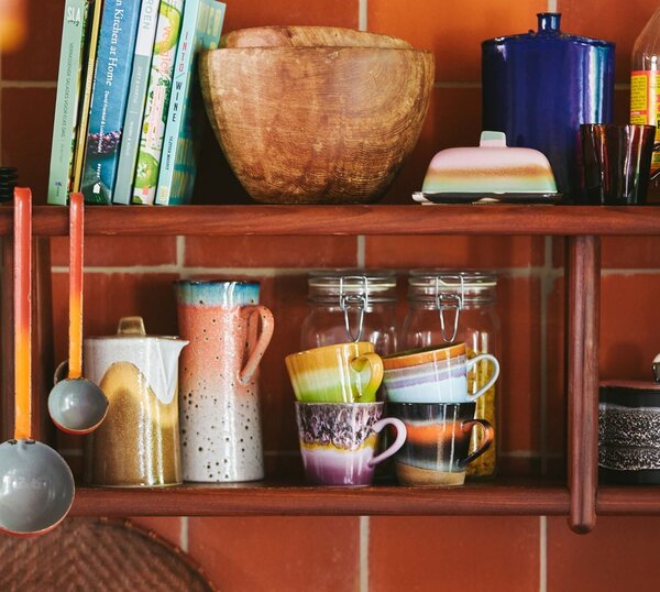 Set 4ks retro hrnek na Cappuccino 70s Solid - Ø 9,5*12*8,5 / 300 ml - HKLIVING