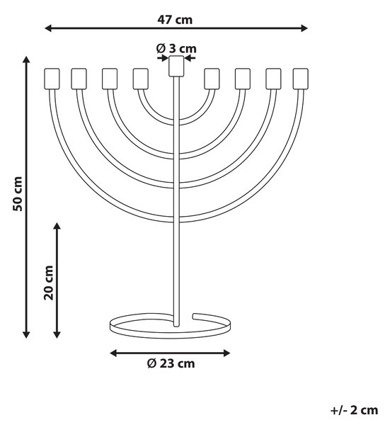 Svícen AMORA Kov 50 cm Modrá