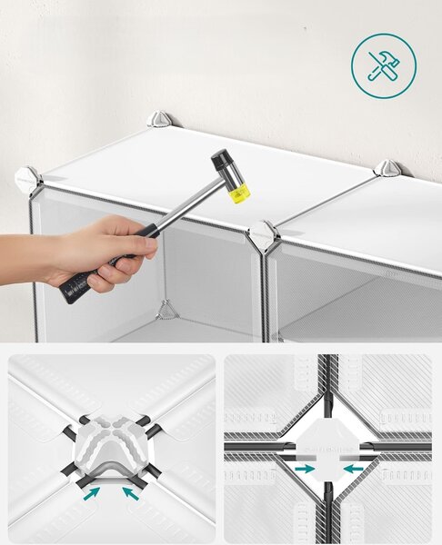 SONGMICS Modulární botník Lux s 8 dvířky čirý/bílý