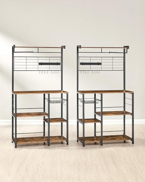 SONGMICS Kuchyňský regál Vasagle Shelfy hnědý/černý