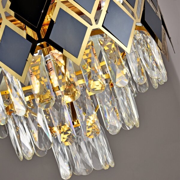 Brilagi - Lustr na řetězu CRISTAL 5xE14/40W/230V pr. 38 cm zlatá/černá