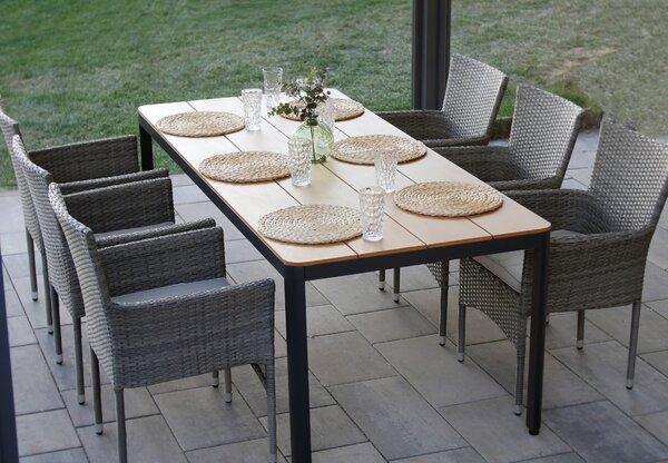 Noela Zahradní jídelní set Milano + 6x ratanové křeslo Bali PREMIUM